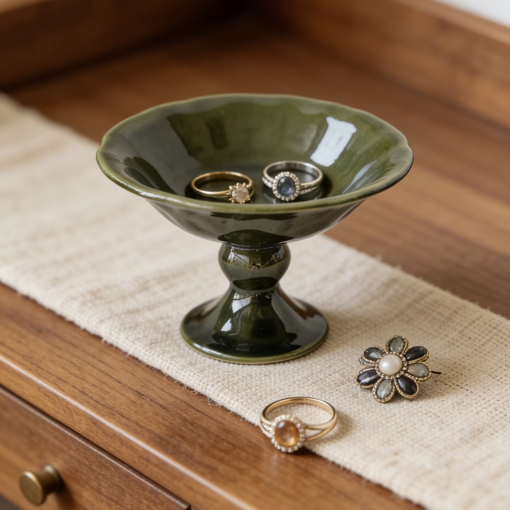 自然主义复古陶瓷首饰盘收纳盘家用梳妆台耳环桌面摆放盘子床头柜,家居饰品,香薰托盘,淘宝优惠券,粉丝福利购,淘宝优惠卷