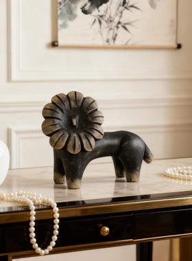 自然艺术鬃毛如花尘世灵兽守护精神角落女生房间卧室床头柜小摆件