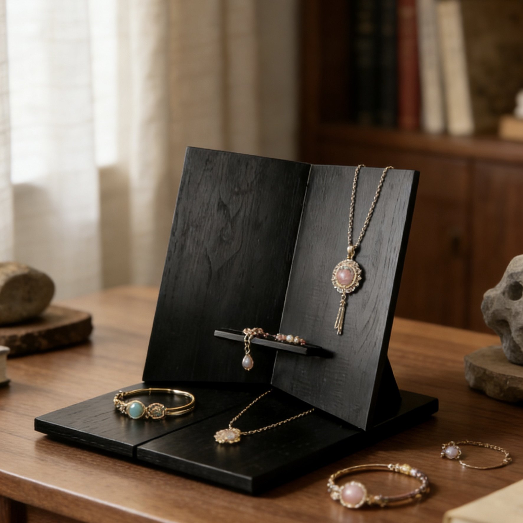 新中式复古首饰盒收纳盒家用梳妆小饰品盒女生房间卧室内桌面摆放,收纳整理,首饰架,淘宝优惠券,粉丝福利购,淘宝优惠卷