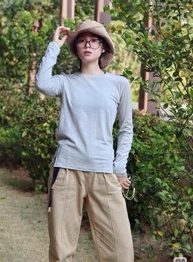 ic可机洗100%美丽诺羊毛150merion男款贴身层透气户外运动长袖T恤