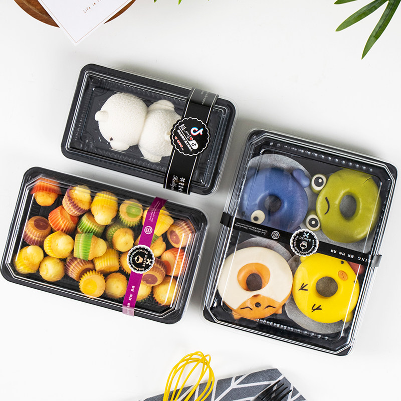 甜甜圈榴莲酥包装盒3D立体蛋糕老婆饼面包盒烘焙慕斯西点打包盒子