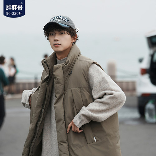 胖胖哥马甲日系工装男生棉衣