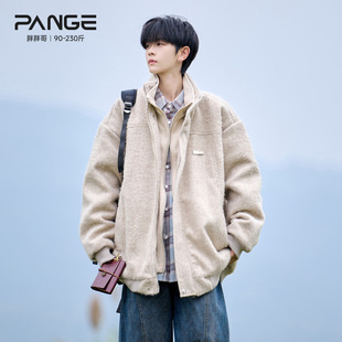 胖胖哥长毛呢假两件棉衣外套男冬季 高街痞帅毛呢夹克棉服 宽松大码