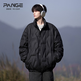 胖胖哥美式简约立领羽绒服男冬季独特面包服大码宽松痞帅轻薄外套