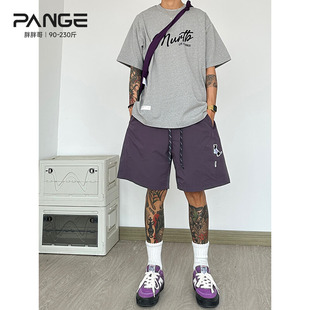 寬松休閑運(yùn)動(dòng)工裝 胖胖哥港風(fēng)速干百搭純色短褲 男夏季 大碼 五分褲