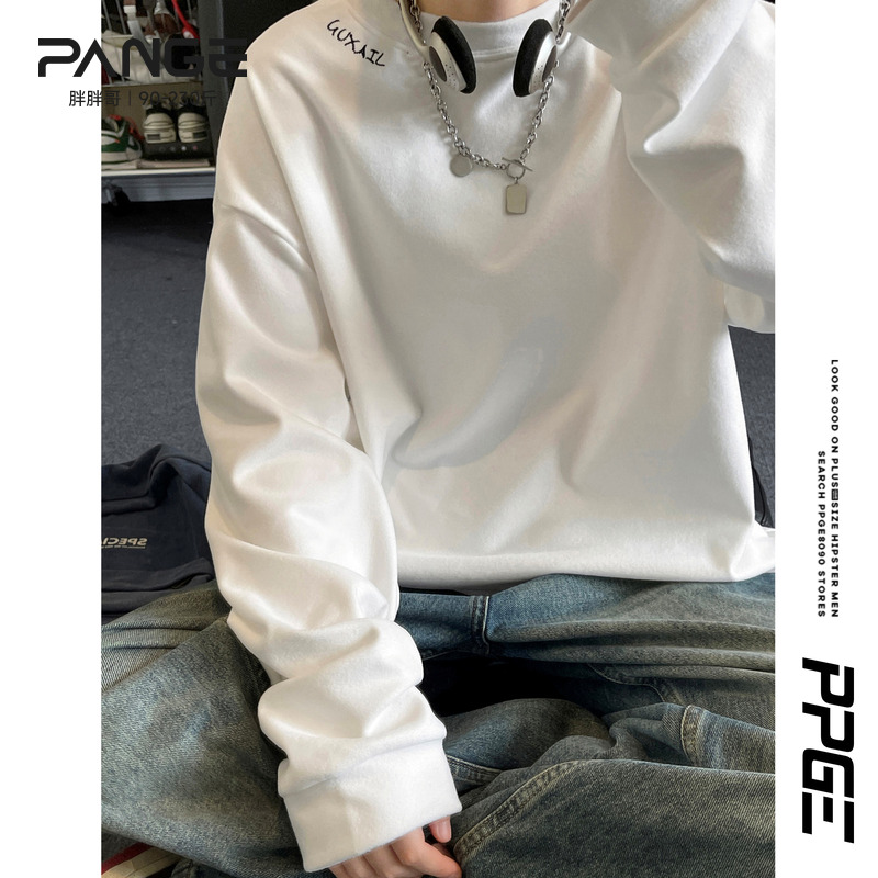 胖胖哥长袖大码T恤保暖打底衫