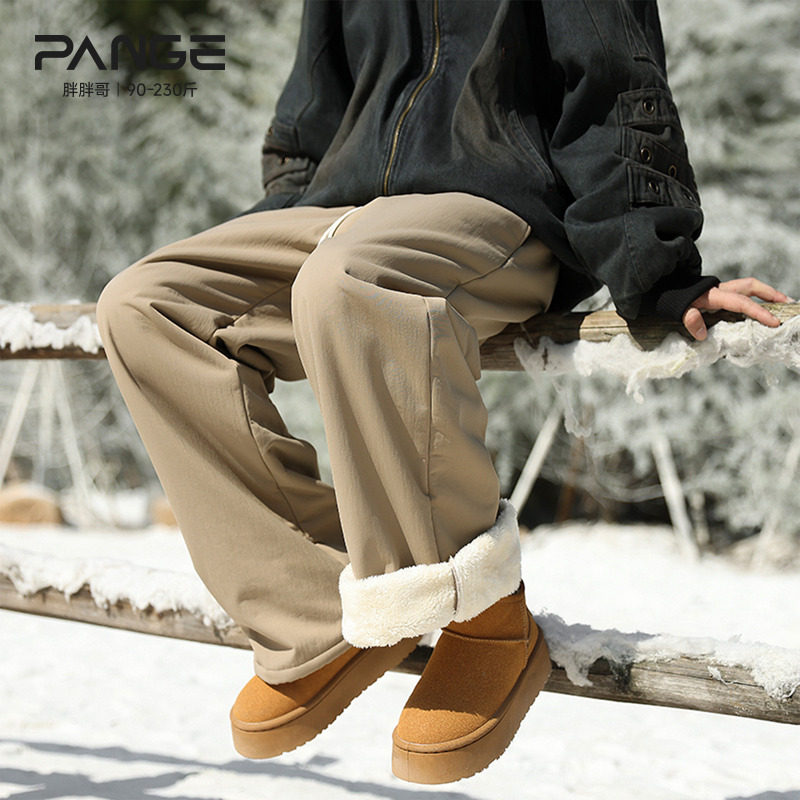 胖胖哥超厚羊羔绒休闲裤男冬季加绒加厚宽松大码棉裤慵懒风直筒裤,男装,休闲裤,淘宝优惠券,粉丝福利购,淘宝优惠卷