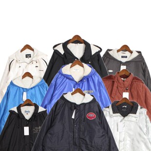 vintage古着原宿街头潮牌撞色冲锋衣户外冬季保暖棉服男女外套G25