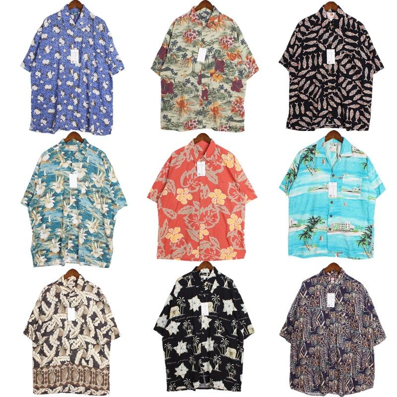 vintage古着美式正品夏威夷西海岸宽松巴洛克花男女短袖衬衫 A1|ruв категории Женская одежда, рубашка - от Buy2taobao.com для оказания профессиональной услуги покупки агента Taobao
