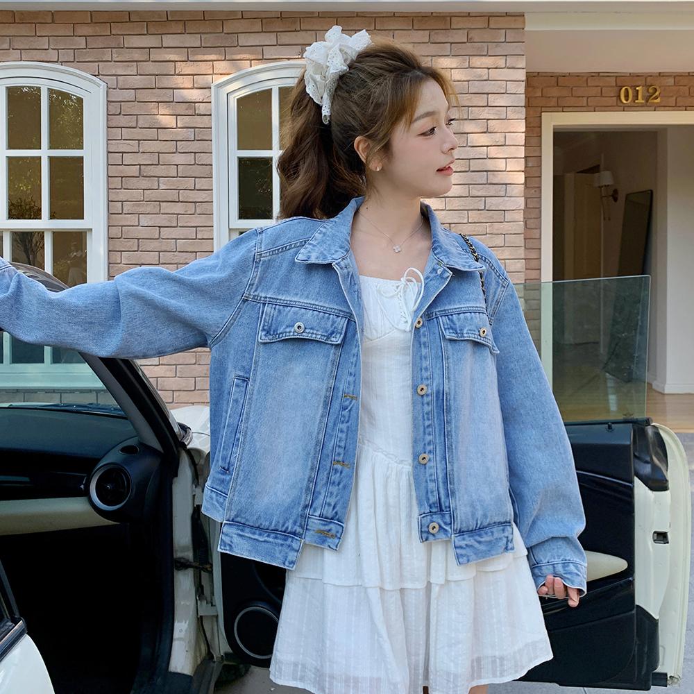 现货-2025春新款时尚做旧时尚短款牛仔外套026-WT601-P145-K198，女装短外套，叁谷米