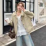 2025年春秋季新款韩系休闲短款工装外套女设计感炸街显瘦夹克上衣，商品下架区，叁谷米