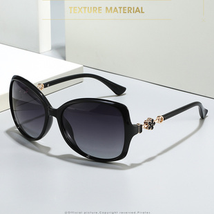 2025新款 四叶草偏光太阳镜女士高级感大框优雅复古墨镜街拍眼镜潮