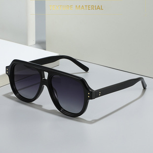 墨镜男防晒插针高级感太阳镜潮流双梁偏光太阳眼镜 新款 2025时尚 款