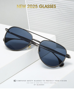 双梁蛤蟆跨境太阳镜男士 金属框渐变色墨镜高清防紫外线太阳眼镜