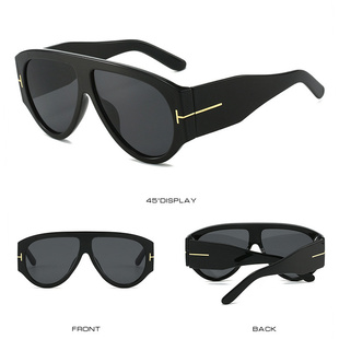 蛤蟆 T字大框太阳眼镜防紫外线女高级感男防风潮新款 2025新款 时尚