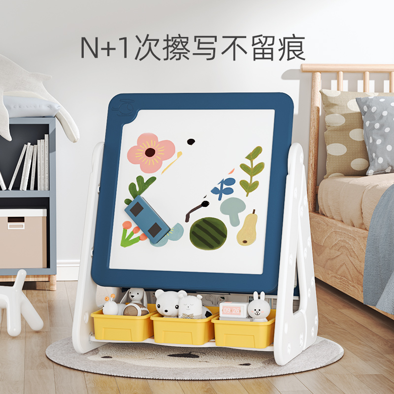 儿童书架玩具收纳架宝宝画板置物架绘本架简易整理柜婴幼儿塑料柜