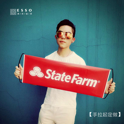 手持彩色条幅伸缩横幅旗帜