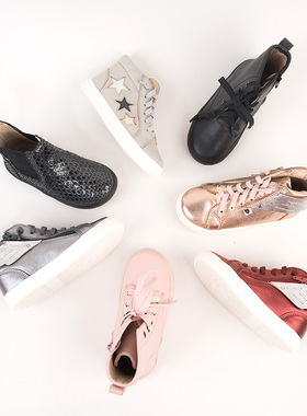 澳洲正品old soles天使翅膀侧边拉链皮鞋高帮男女童鞋 断码清仓