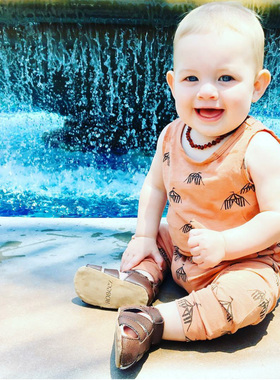 美国采购正品Robeez真皮透气橡胶软垫防滑罗马学步鞋男童女童现货