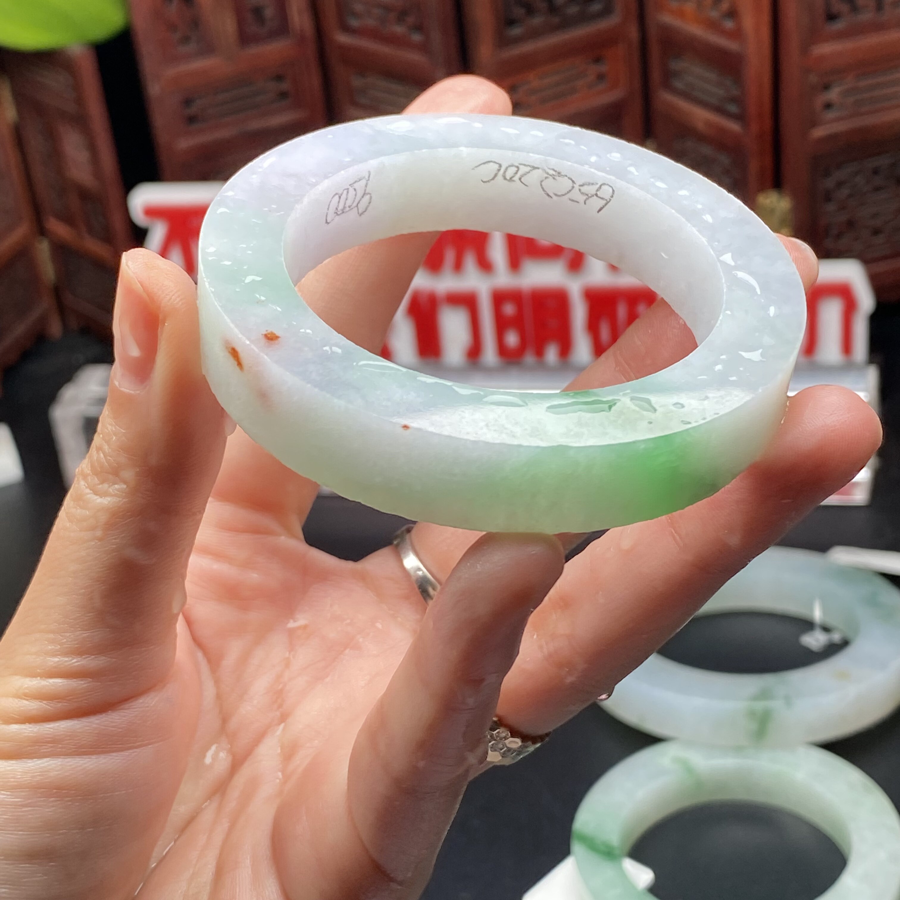 65CZ20C果敢翡翠 54 缅甸翡翠镯子玉石手镯玉镯定制 私自拍下无效