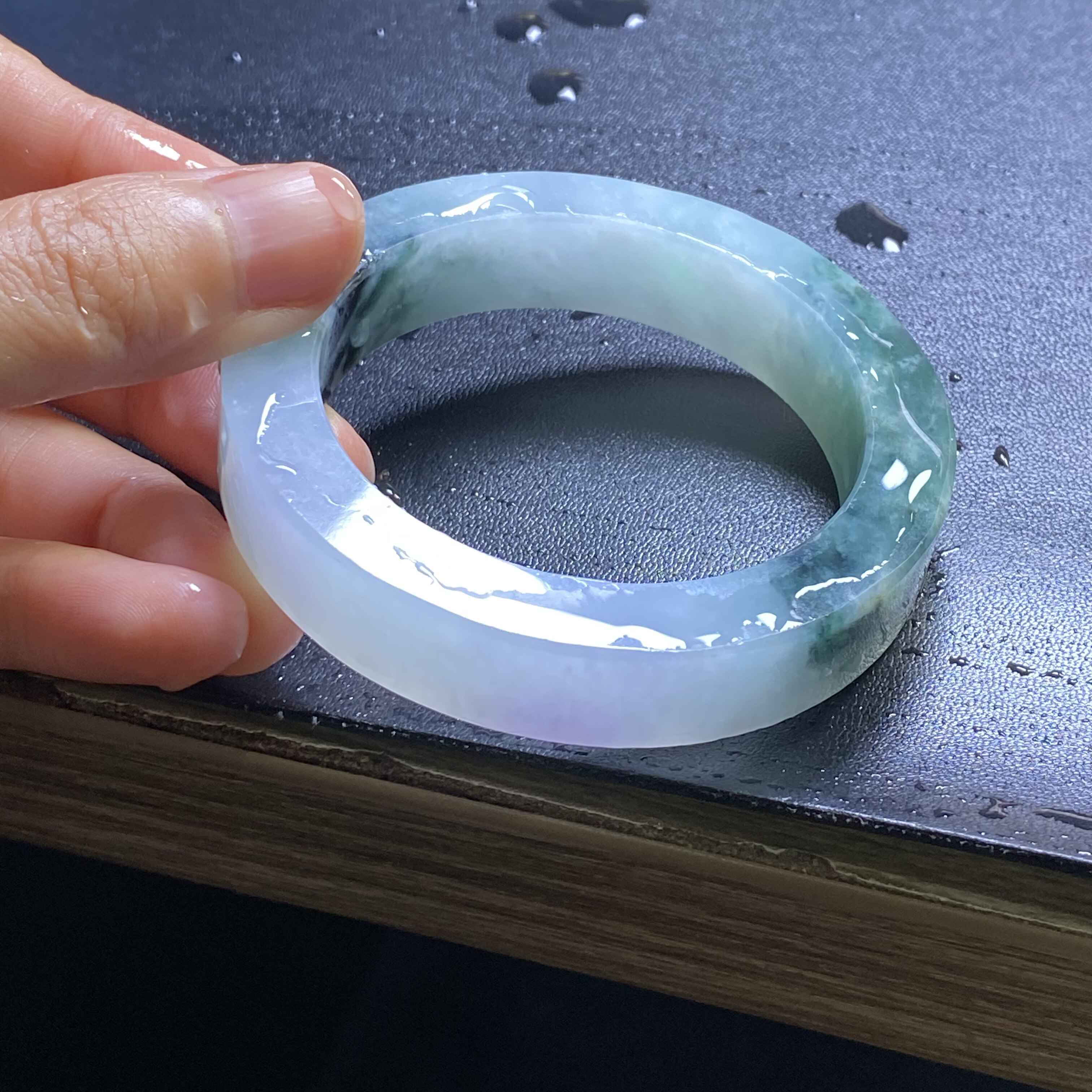 67D2果敢翡翠 55 缅甸翡翠镯子玉石手镯玉镯定制 私自拍下无效