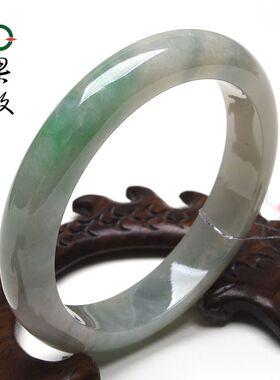 X26854果敢翡翠 53.7翡翠手镯玉镯玉手镯缅甸A货玉石手镯玉镯子