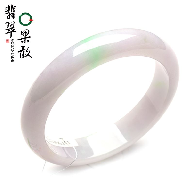 X26180果敢翡翠 58.2春彩翡翠手镯玉镯玉手镯缅甸A货玉石手镯