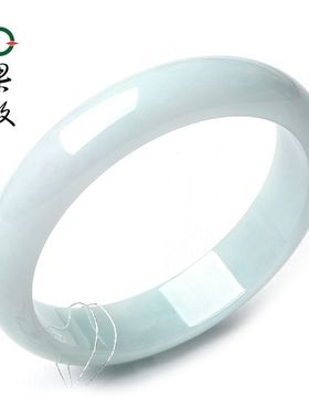 HT1329果敢翡翠 63.0浅青翡翠手镯玉镯玉手镯缅甸A货玉石手镯