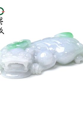 ST1001果敢翡翠 飘绿翡翠貔貅挂件玉坠缅甸A货玉石貔貅吊坠