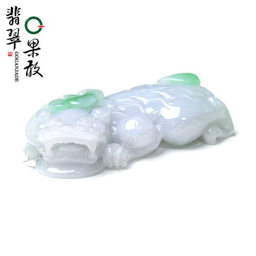 ST1001果敢翡翠 飘绿翡翠貔貅挂件玉坠缅甸A货玉石貔貅吊坠
