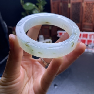 253438SK果敢翡翠57.5缅甸翡翠镯子玉石手镯玉镯定制私自拍下无效