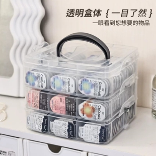 日抛美瞳收纳盒多副抽屉大容量九宫格桌面压克力可携式隐形眼镜盒