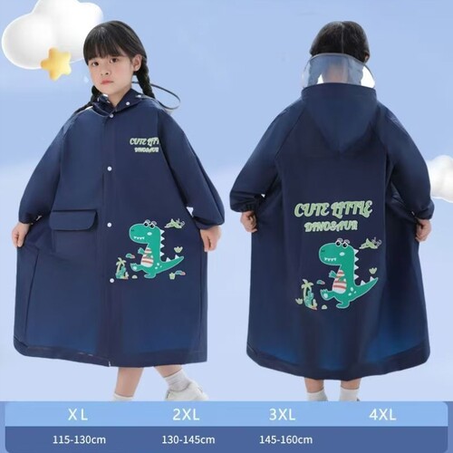 儿童雨衣带书包位加厚卡通雨披男童女童小孩幼儿园时尚学生雨衣