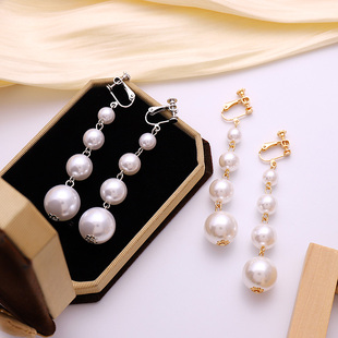 夸张大珍珠耳夹女无耳洞高级感耳环适合夏天耳坠百搭耳饰2025新款
