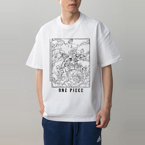 数码直喷透气 ONE PIECE航海王印花夏季情侣装纯棉短袖T恤男女