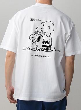 数码直喷透气 peanuts史努比snoopy动漫周边短袖T恤男女情侣纯棉