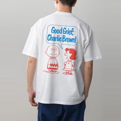 数码直喷 PEANUTS史努比印花夏季情侣装纯棉短袖T恤男女卡通动漫