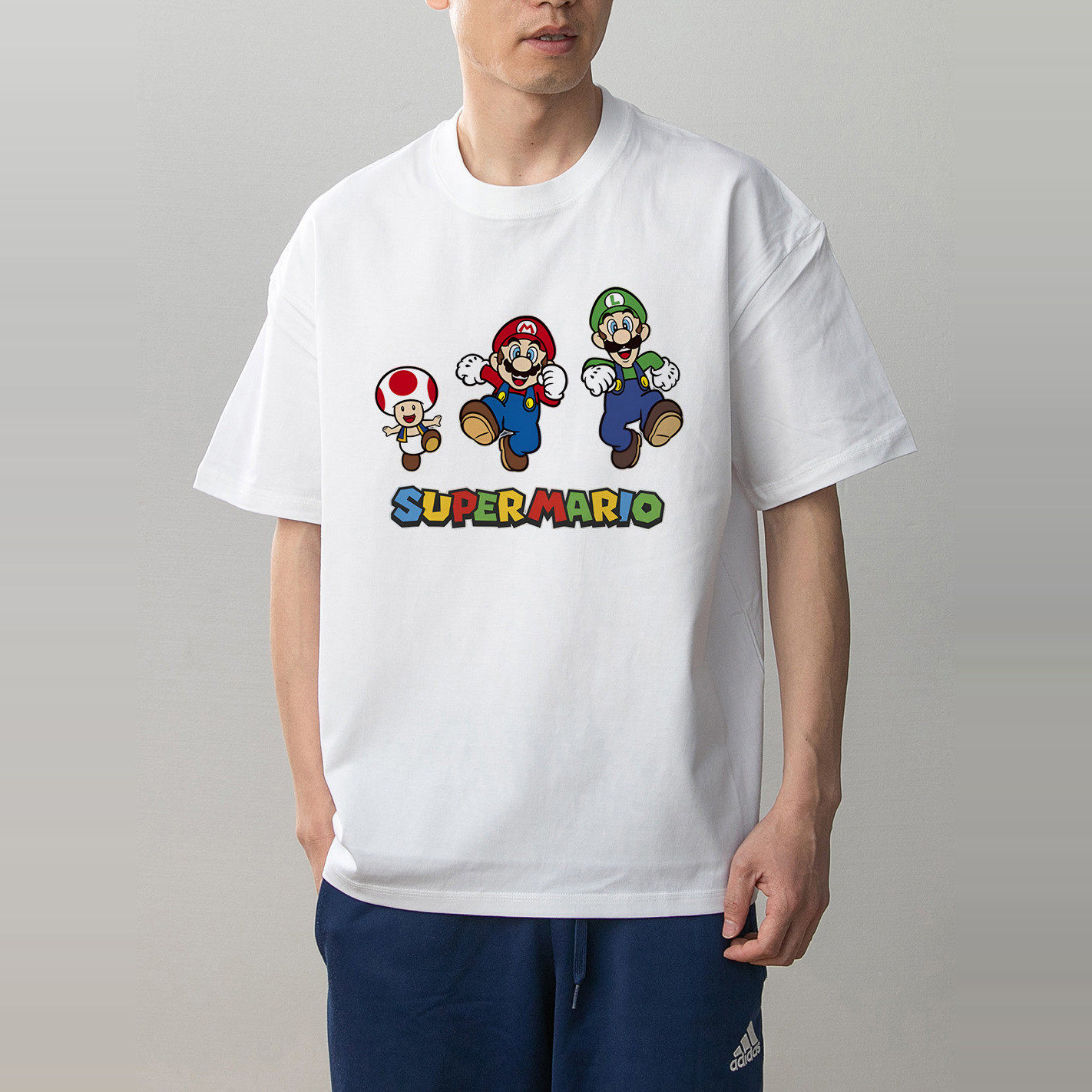 数码直喷 马里奥卡通动漫印花夏季情侣装纯棉短袖T恤男女体恤学生