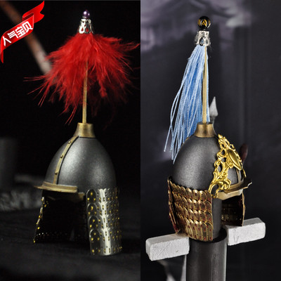 定做古代明朝金属头盔空灵阁兵人