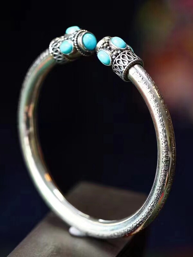 상감 후베이 SHIYAN 천연 높은 도자기 블루 청록색 심장 경전 팔찌 팔찌 팔찌 매력 커플 새로운 스타일