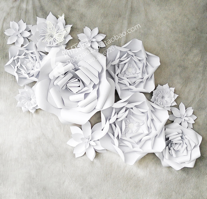 百饰乐园橱窗展示婚礼影楼背景装饰舞台道具Z051大型纸花12朵组合