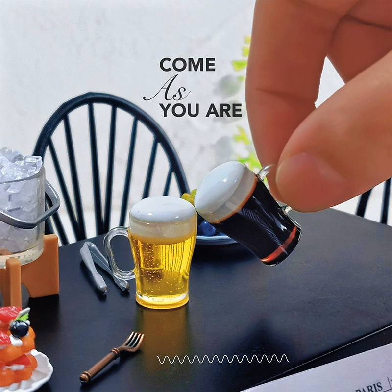 ob11娃娃屋diy配件微缩黑啤黄啤模型酒吧场景迷你啤酒杯玩具冰饮