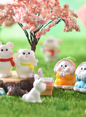 树脂可爱卡通微景观白兔子