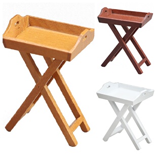 1:12娃娃屋dollhouse迷你家具厨房微缩场景果盘餐盘支架边桌托盘