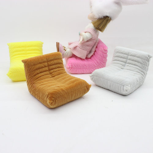 Dollhouse娃娃屋仿真面包沙发模型DIY小摆件1:12微缩迷你懒人沙发