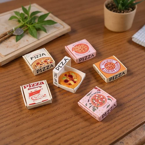 1:12娃娃屋配件拍摄场景模型微缩食玩迷你厨房仿真披萨小摆件玩具