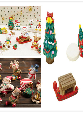小摆件小摆件道具动物节日圣诞树
