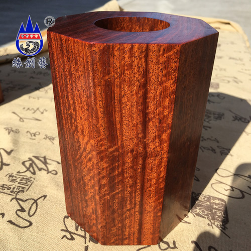 红木笔筒大果紫檀收纳罐办公礼品