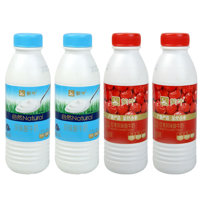 蒙牛原味红枣酸奶450g 生牛乳风味酸奶发酵乳红枣桶酸瓶装酸奶