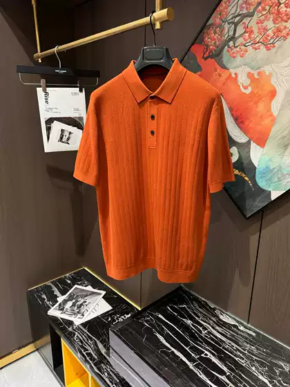 Ligentleman/Lp Version Old Money Style Early Spring New Wool Top T-Shirt Men's Casual Short-Sleeved Polo Shirt